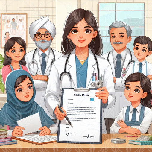 Letter thanking team of doctors for conducting health check up camp in the school